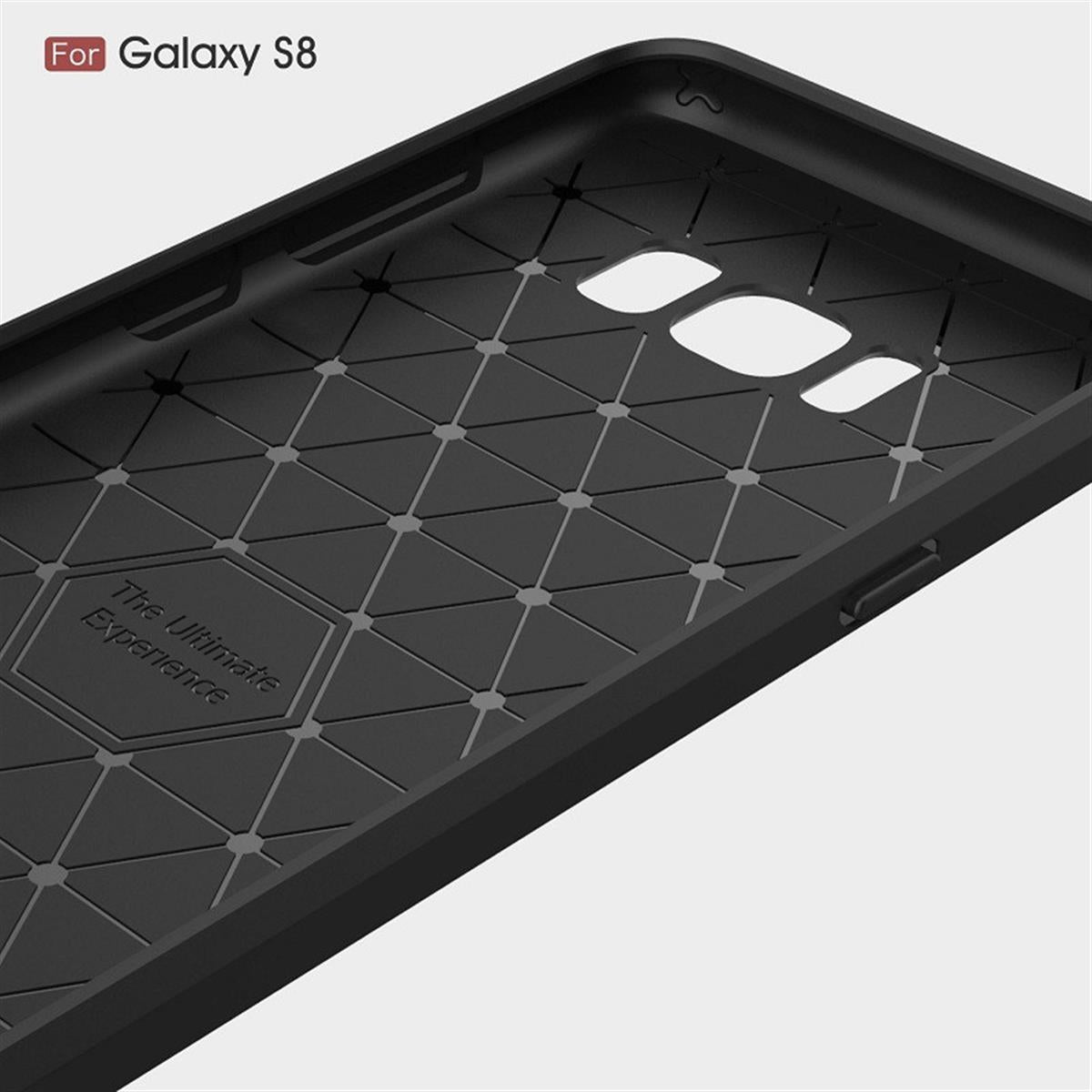 Hülle für Samsung Galaxy S8 Plus Handyhülle Silikon Cover Case Carbonfarben