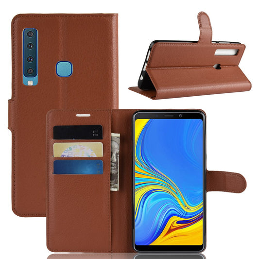Hülle für Samsung Galaxy A9 (2018) Handyhülle Flip Case Cover Handy Tasche Braun