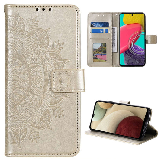 Hülle für Samsung Galaxy M33 5G Handyhülle Flip Case Cover Etui Mandala Gold