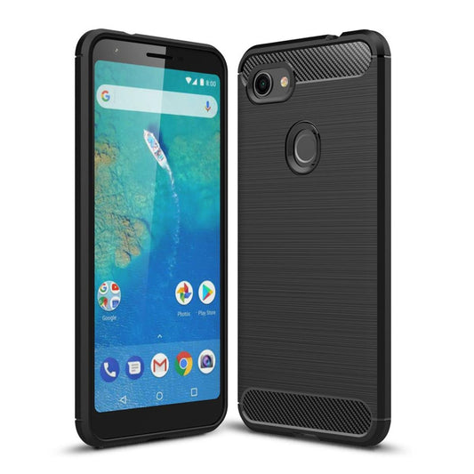 Google Pixel 3a XL Handy Hülle Silikon Case Schutzhülle Carbonfarben