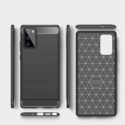 Hülle für Samsung Galaxy Note20 Handyhülle Silikon Case Cover Etui Carbonfarben
