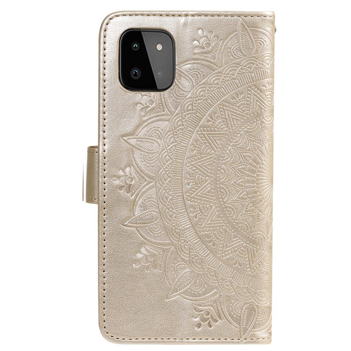 Hülle für Samsung Galaxy A22 5G Handyhülle Flip Case Cover Tasche Mandala Gold