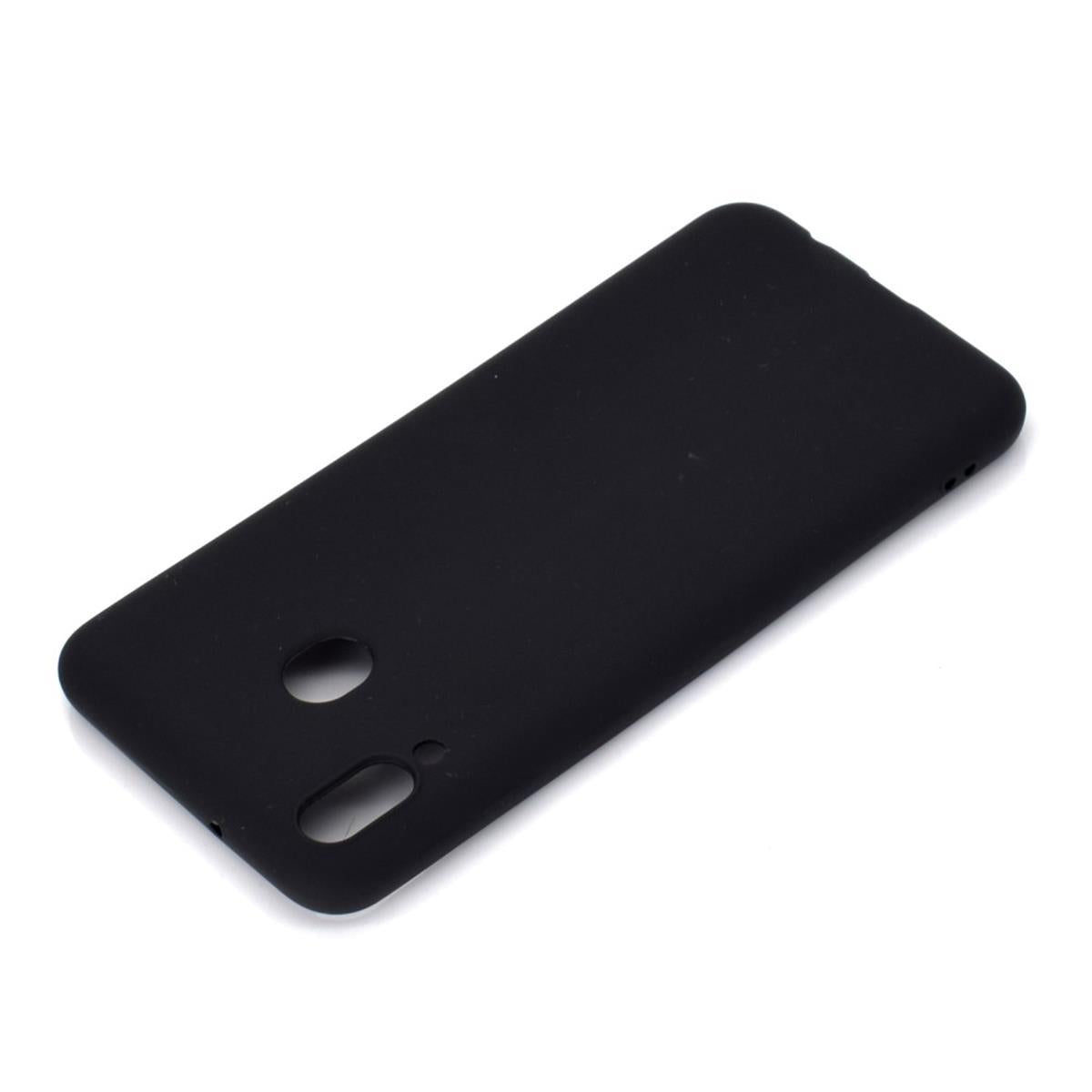 Hülle für Samsung Galaxy M20 Handyhülle Silikon Case Cover Bumper matt Schwarz