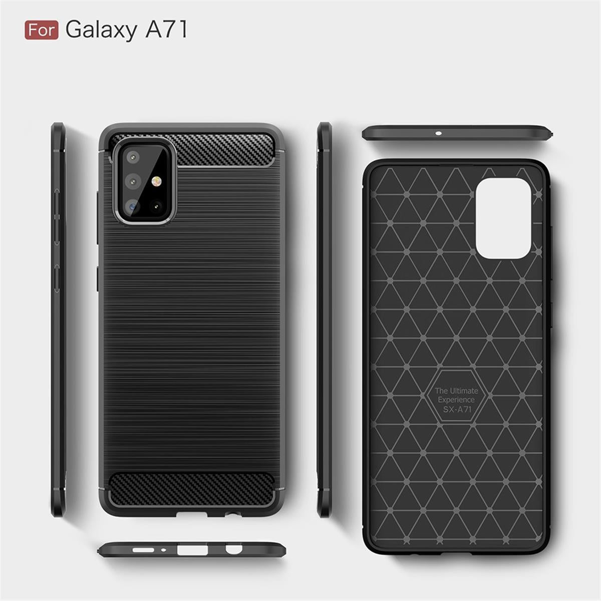 Hülle für Samsung Galaxy A71 Handyhülle Silikon Case Schutzhülle Carbon Farben