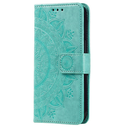 Hülle für Samsung Galaxy S23 Handyhülle Flip Case Cover Etui Mandala Grün