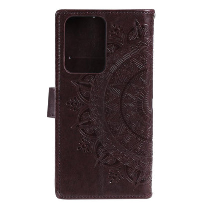 Hülle für Samsung Galaxy Note20 Ultra Handyhülle Flip Case Cover Mandala Braun