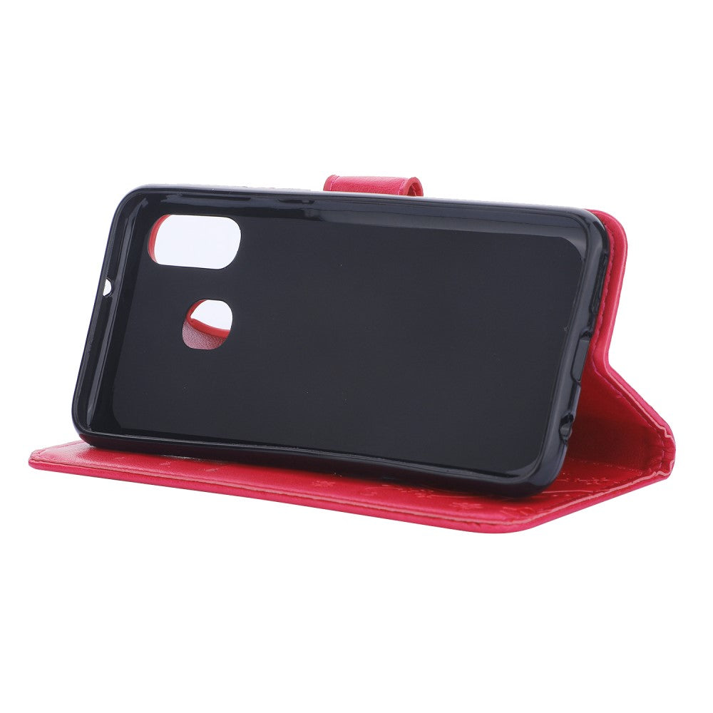 Hülle für Samsung Galaxy A40 Handyhülle Flip Case Schutz Schmetterling Pink
