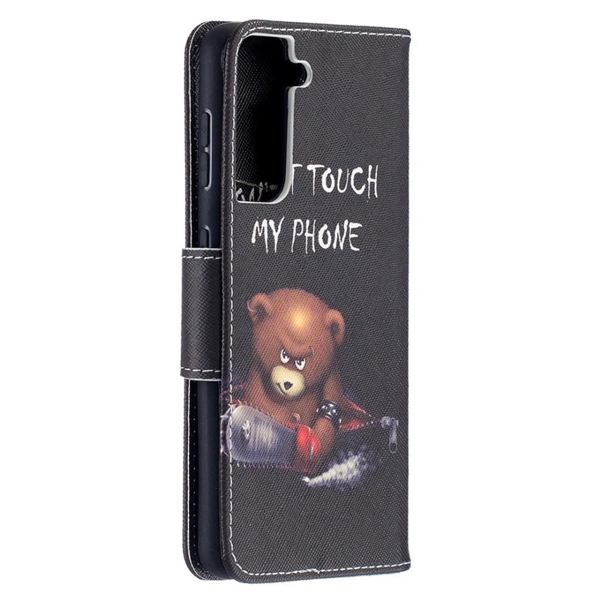 Hülle für Samsung Galaxy S21 Handyhülle Flip Case Cover Bumper Etui Tasche Motiv Bär