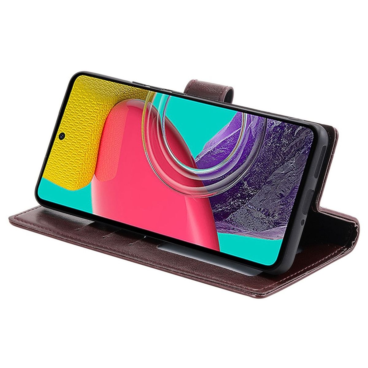 Hülle für Samsung Galaxy M53 5G Handyhülle Flip Case Cover Etui Mandala Braun