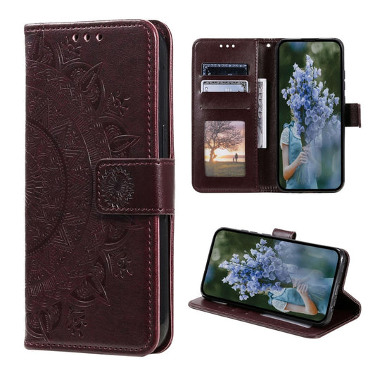Hülle für Samsung Galaxy S23 Handyhülle Flip Case Cover Etui Mandala Braun