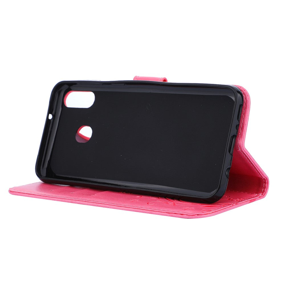 Hülle für Samsung Galaxy M20 Handyhülle Flip Case Handytasche Schmetterling Rosa