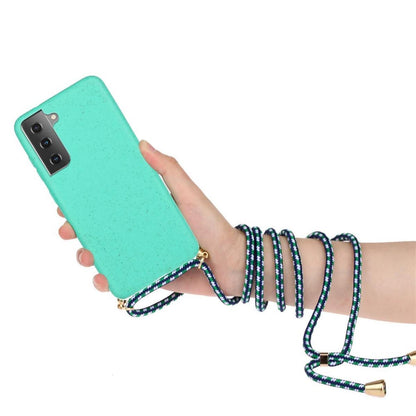 Hülle für Samsung Galaxy S21+ [Plus] Handyhülle Silikon Case Band Handykette Kordel Grün