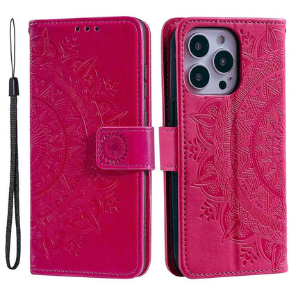 Hülle für Apple iPhone 14 Pro Max Handyhülle Flip Case Schutzhülle Mandala Pink