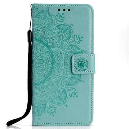 Hülle für Samsung Galaxy J4 2018 Handyhülle Flip Case Schutz Tasche Mandala Grün