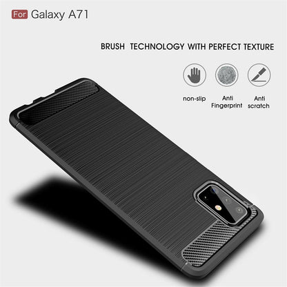 Hülle für Samsung Galaxy A71 Handyhülle Silikon Case Schutzhülle Carbon Farben
