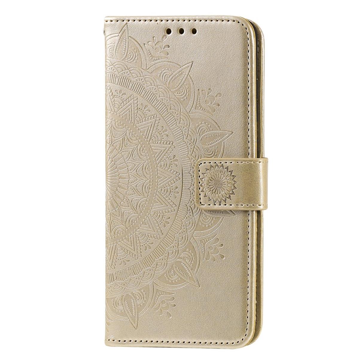 Hülle für Samsung Galaxy A02s Handy Tasche Flip Case Cover Etui Mandala Gold