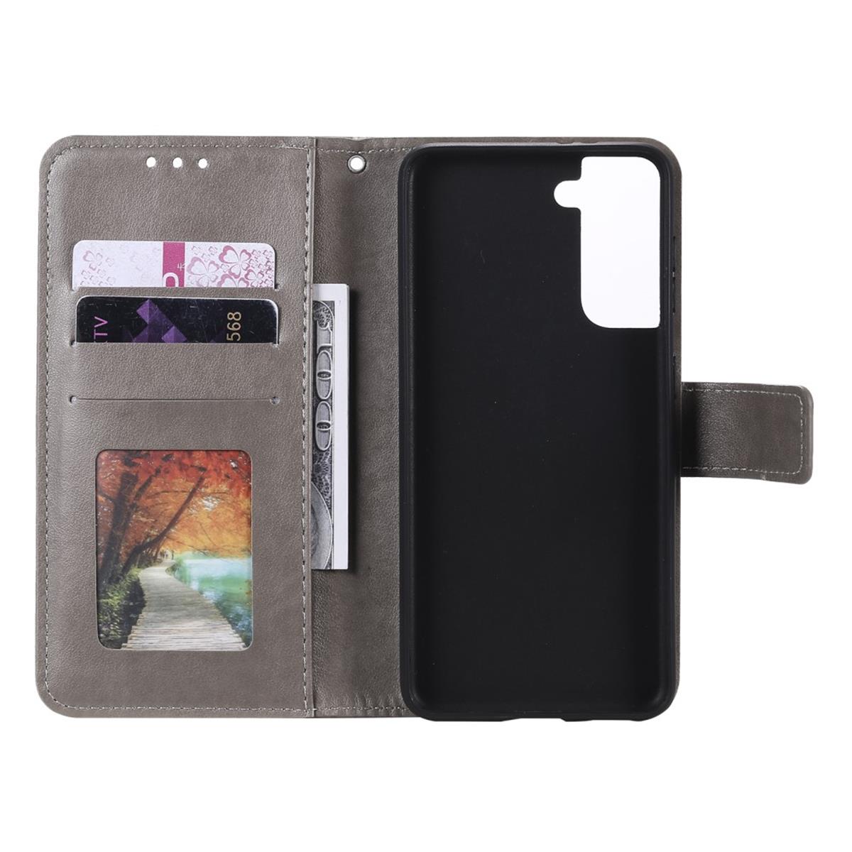 Hülle für Samsung Galaxy S21 Plus Handyhülle Flip Case Cover Schutzhülle Mandala Grau