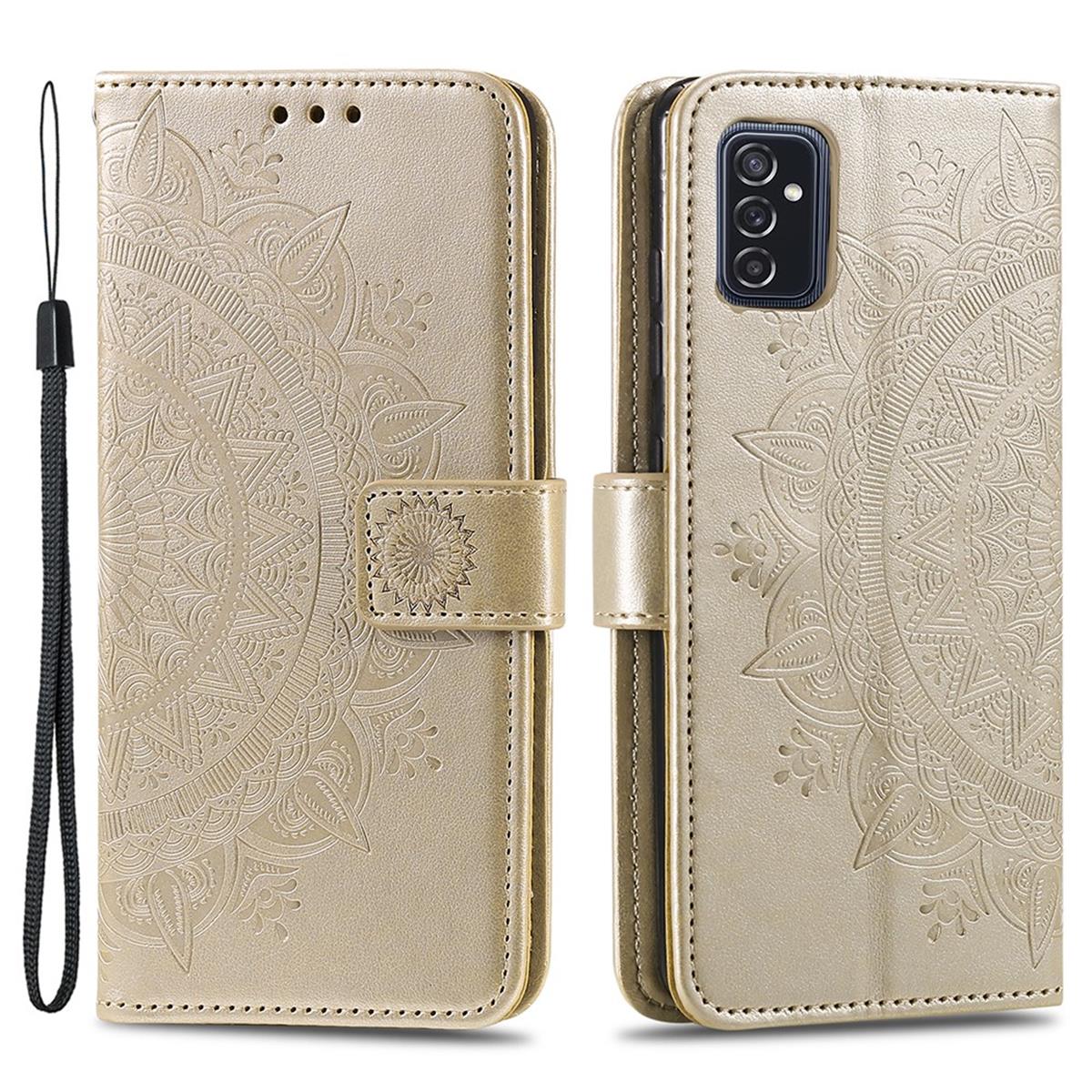 Hülle für Samsung Galaxy M52 5G Handyhülle Flip Case Cover Etui Mandala Gold