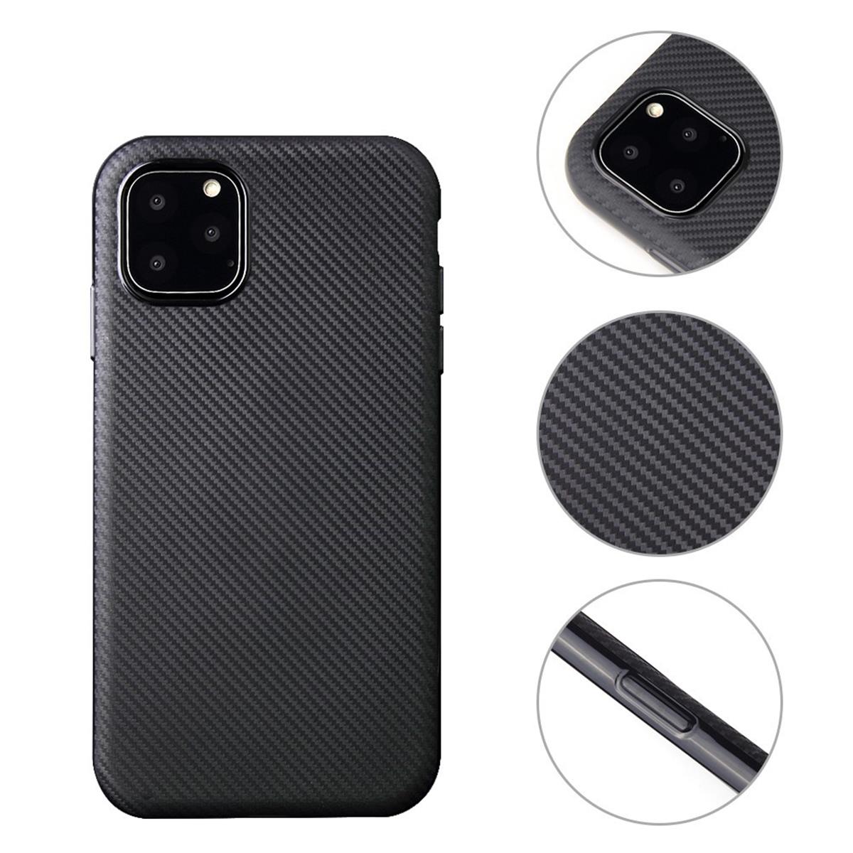 Hülle für Apple iPhone 11 Pro Max [6,5 Zoll] Handyhülle Silikon Case Cover Carbon