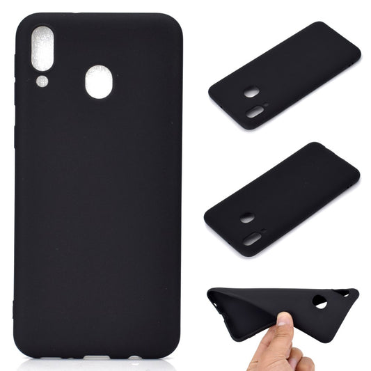 Hülle für Samsung Galaxy M20 Handyhülle Silikon Case Cover Bumper matt Schwarz