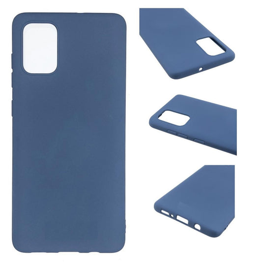 Hülle für Samsung Galaxy A02s Handyhülle Silikon Case Cover Bumper Matt Blau