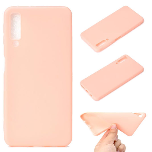 Hülle für Samsung Galaxy A7 2018 Silikon Case Handy Cover Schutzhülle Matt Rosa