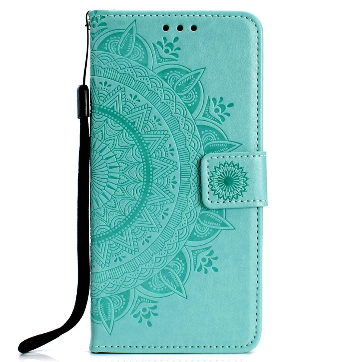 Hülle für Samsung Galaxy A70 Handyhülle Schutz Tasche Case Etui Cover Mandala Grün