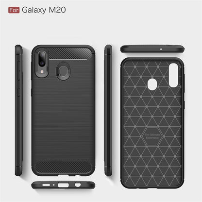 Hülle für Samsung Galaxy M20 Handyhülle Schutzhülle Silikon Case Carbon Cover