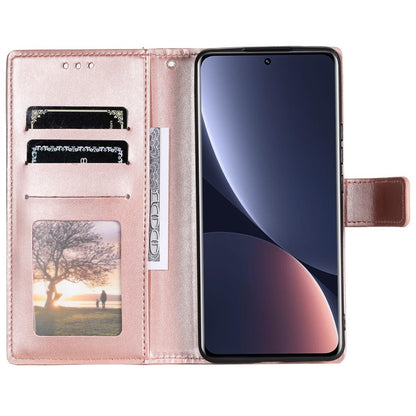 Hülle für Xiaomi 12/12X Handyhülle Flip Case Cover Tasche Etui Mandala Rosegold