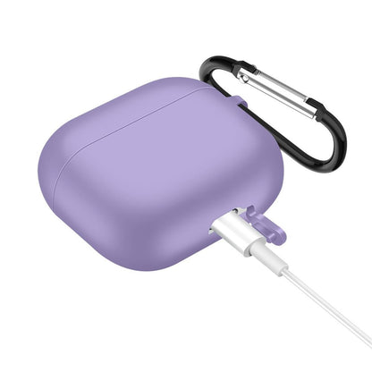 Hülle für Apple AirPods 3 Silikon Case Cover Etui Bumper Schutzhülle Lila