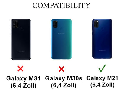 Hülle für Samsung Galaxy M21/M30s Handyhülle Flip Case Cover Mandala Grau