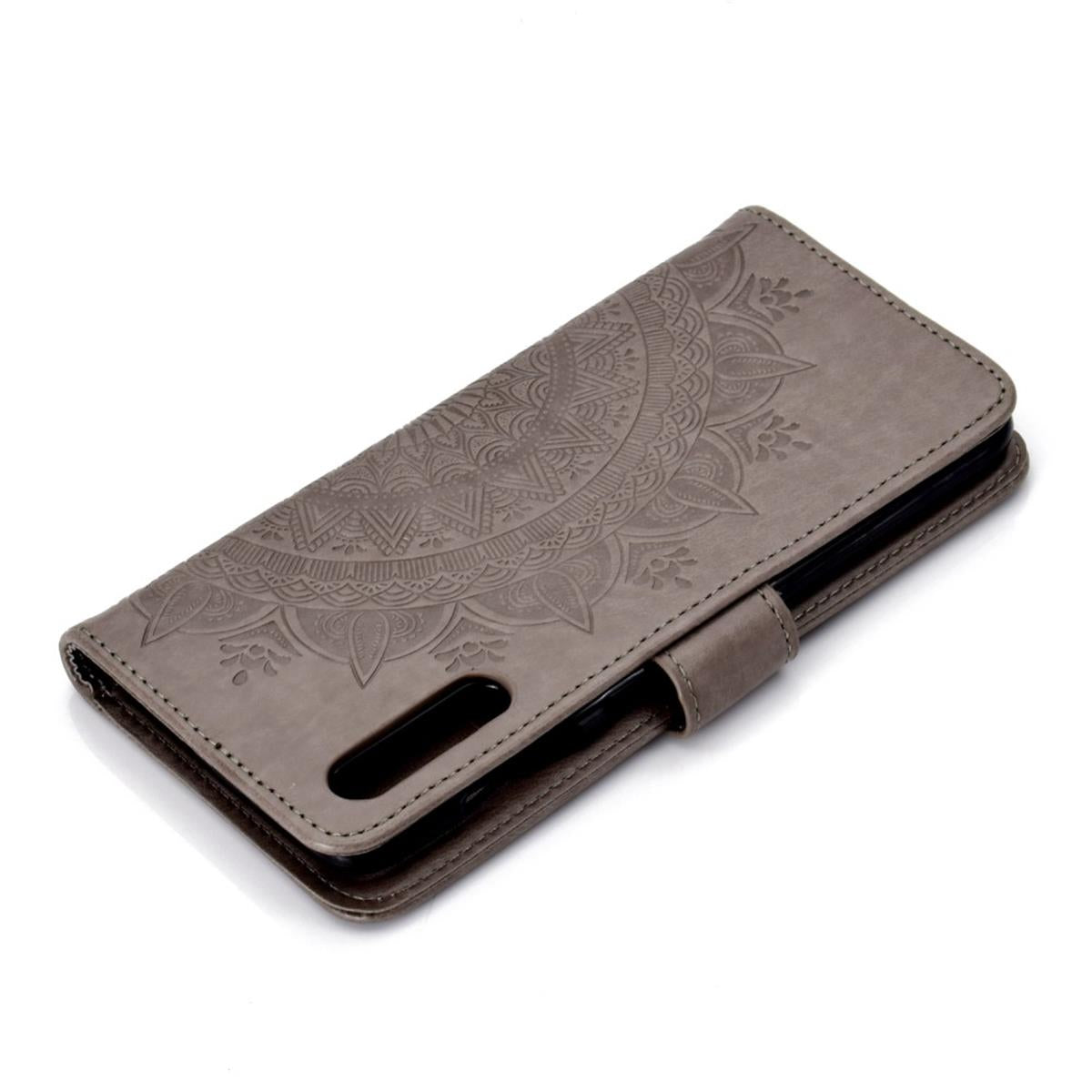 Hülle für Samsung Galaxy A70 Handyhülle Schutz Tasche Case Etui Cover Mandala Grau