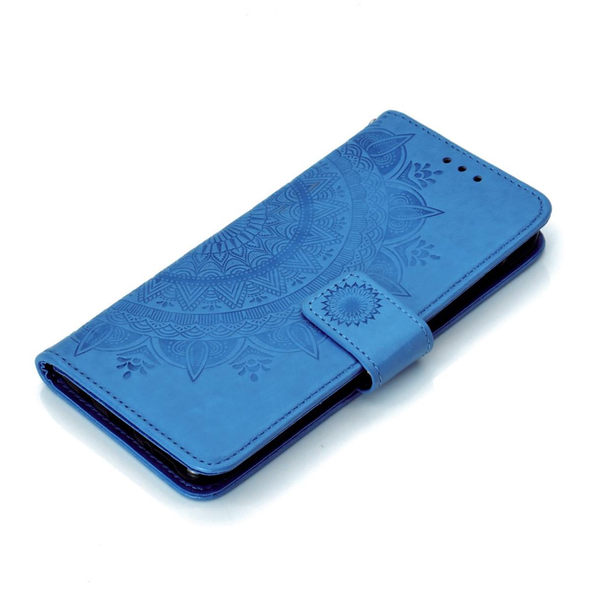 Hülle für Samsung Galaxy A70 Handyhülle Schutz Tasche Case Etui Cover Mandala Blau