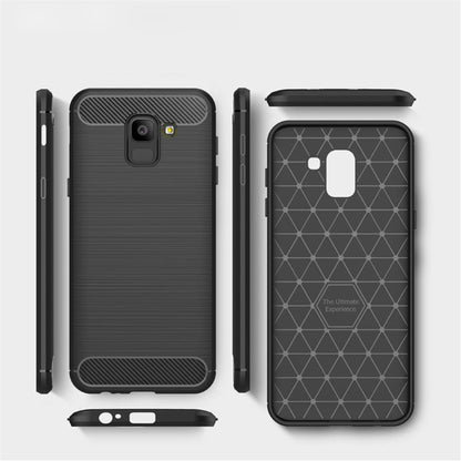 Hülle für Samsung Galaxy J6 2018 Handyhülle Cover Silikonhülle Case Carbonfarben