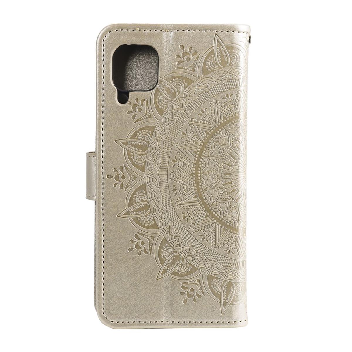 Hülle für Samsung Galaxy A12/M12 Handyhülle Flip Case Cover Tasche Mandala Gold