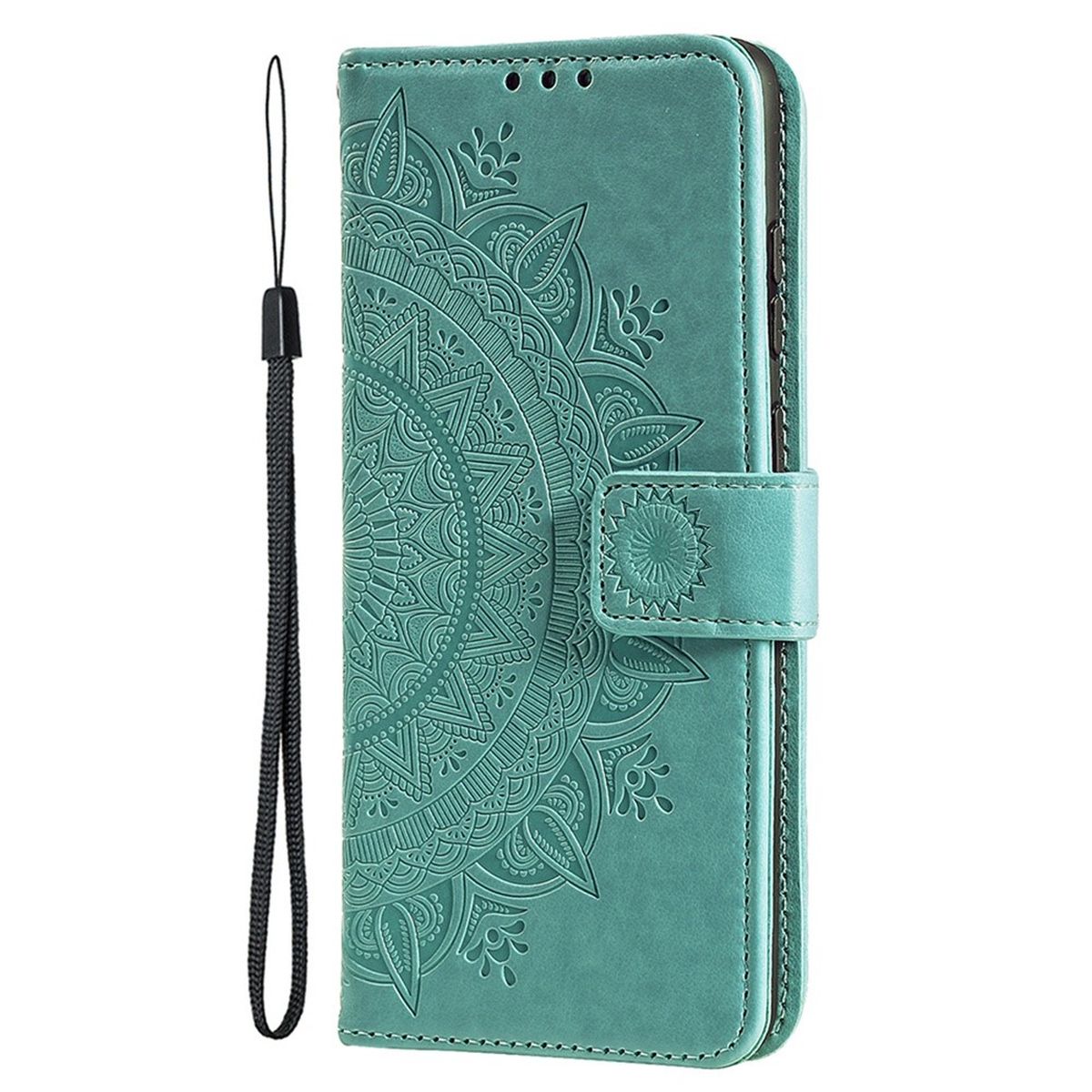 Hülle für Apple iPhone 14 Pro Handyhülle Flip Case Cover Tasche Mandala Grün