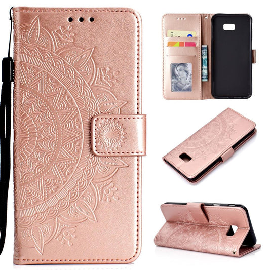 Hülle für Samsung Galaxy J4 Plus (+) 2018 Handyhülle Flip Case Cover Mandala Rosegold