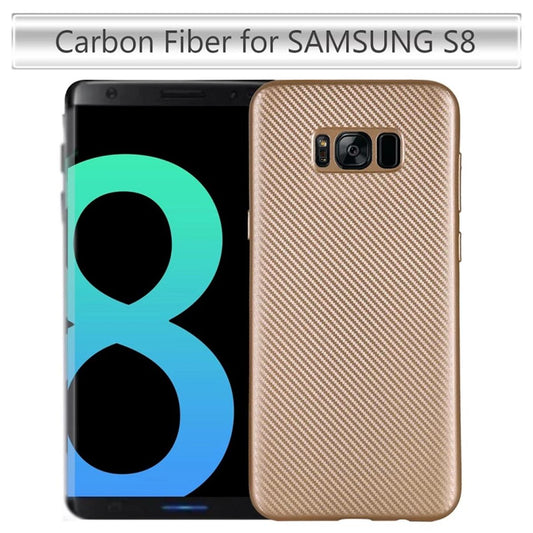Hülle für Samsung Galaxy S8 Plus Handyhülle Silikon Case Carbon Design Gold