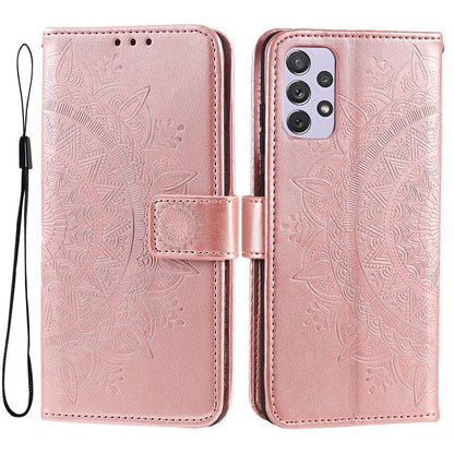 Hülle für Samsung Galaxy A73 5G Handyhülle Flip Case Cover Etui Mandala Rosegold
