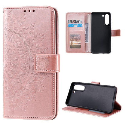 Hülle für Samsung Galaxy S21 FE Handyhülle Flip Case Cover Etui Mandala Rosegold