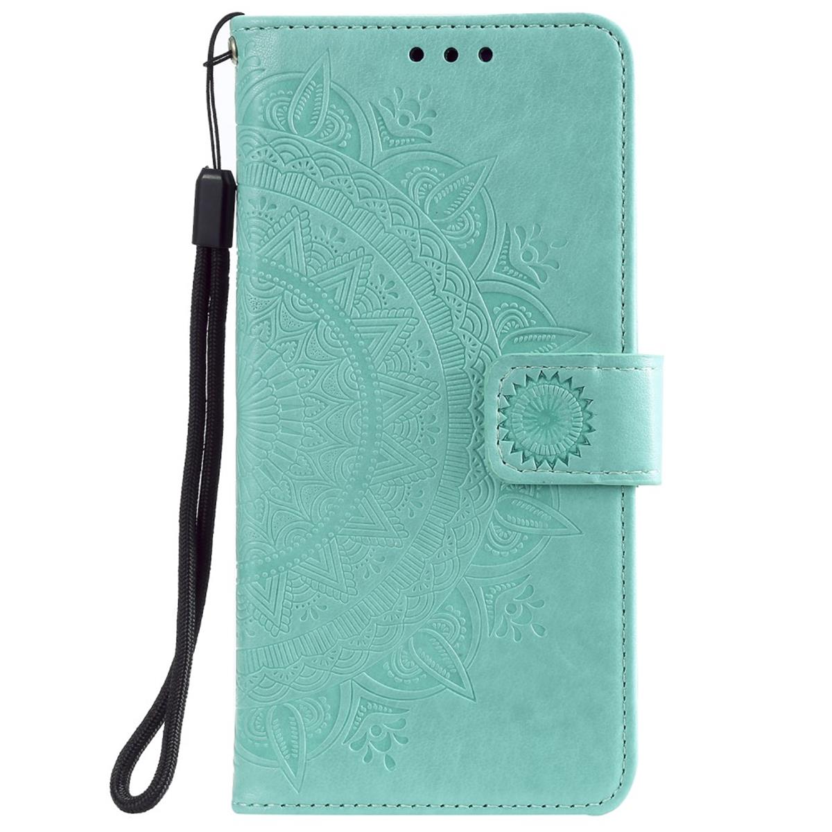 Hülle für Samsung Galaxy A02s Handy Tasche Flip Case Cover Etui Mandala Grün