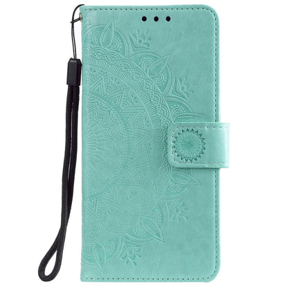 Hülle für Samsung Galaxy A02s Handy Tasche Flip Case Cover Etui Mandala Grün