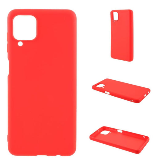 Hülle für Samsung Galaxy A12/M12 Handyhülle Silikon Case Cover Bumper Matt Rot