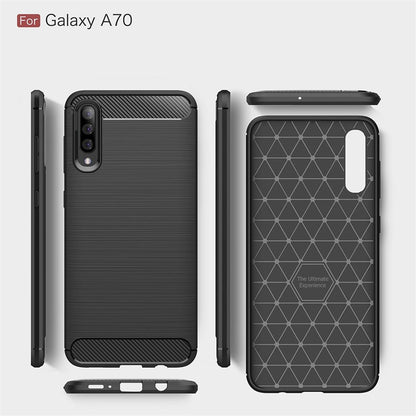 Hülle für Samsung Galaxy A70 Handyhülle Schutzhülle Silikon Case Carbon farben