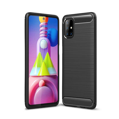 Hülle für Samsung Galaxy M51 Handyhülle Silikon Case Cover Bumper Carbonfarben