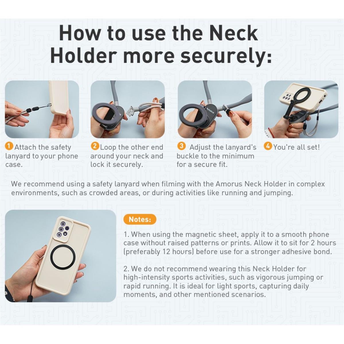 CoverKingz Handyhalterung Hals Universal Magnetische Nackenhalterung MagSafe