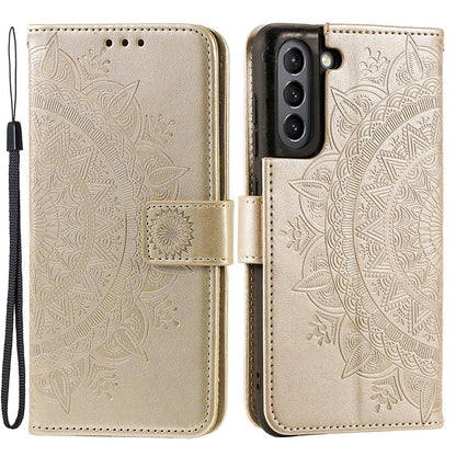 Hülle für Samsung Galaxy S21 FE Handyhülle Flip Case Cover Tasche Mandala Gold