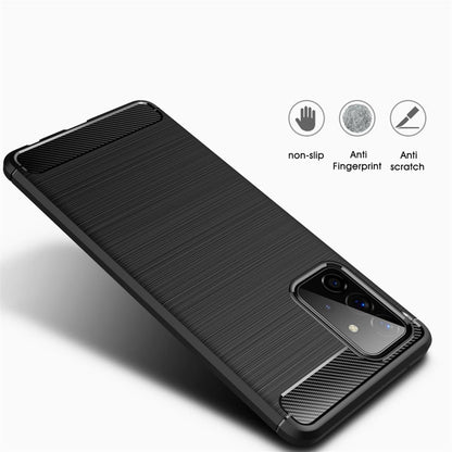Hülle für Samsung Galaxy A72 5G Handyhülle Silikon Case Cover Carbonfarben