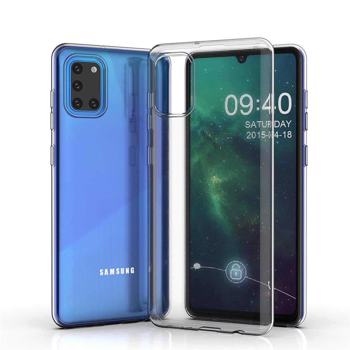 Hülle für Samsung Galaxy A31 Handyhülle Silikon Cover Case Bumper Transparent