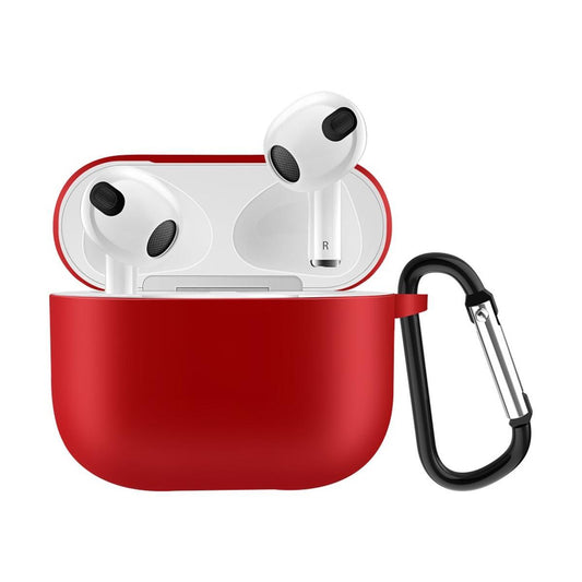 Hülle für Apple AirPods 3 Silikon Case Cover Etui Bumper Schutzhülle Tasche Rot